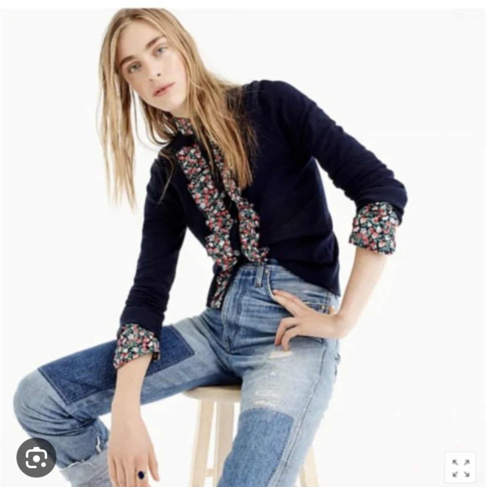 J Crew Navy Liberty cardigan size large